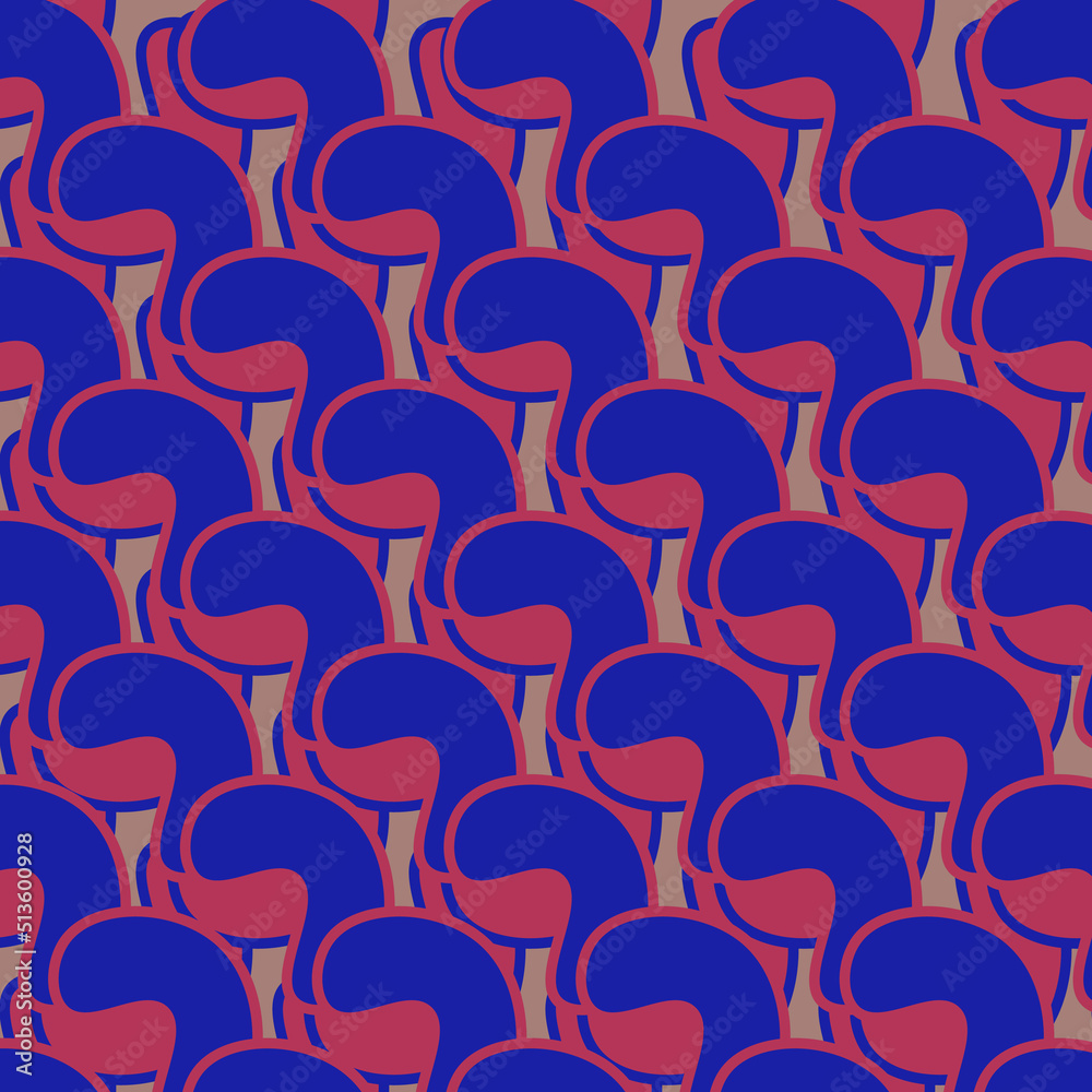 Obraz premium Retro Geometric Pattern in Blue and pink colors. Wallpaper pattern, wrapping paper, party pattern. Modern grafic pattern. Vector illustration.