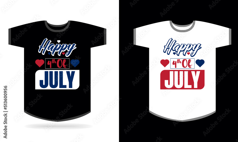 Happy 4th of July T-shirt design template Happy 4th of July T-shirt design template