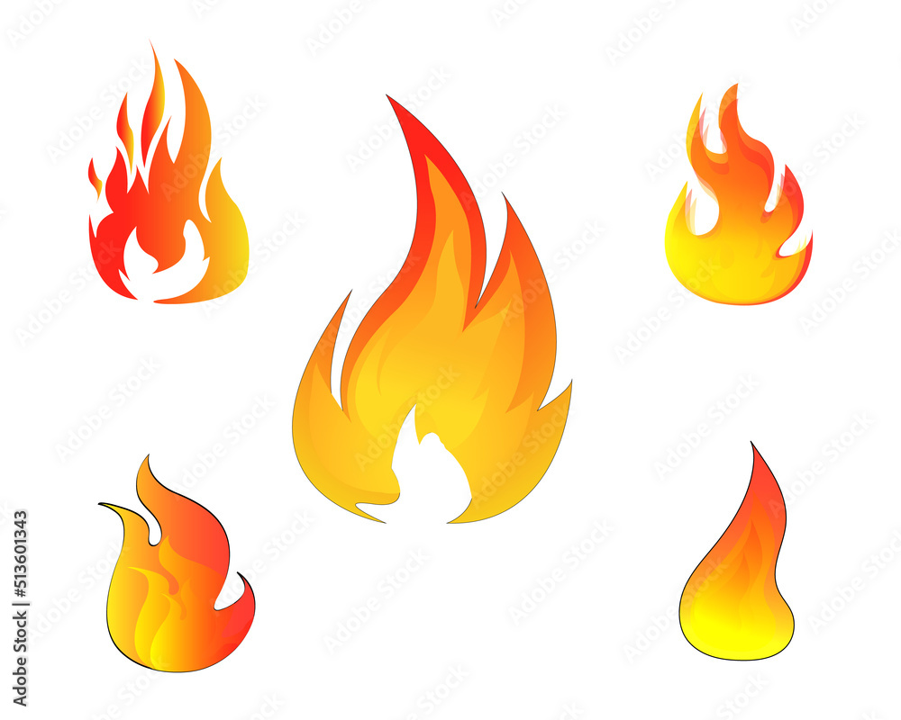 set of fire icons set of fire icons