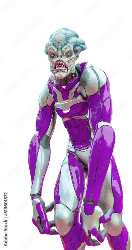 alien warrior doing a zombie walk