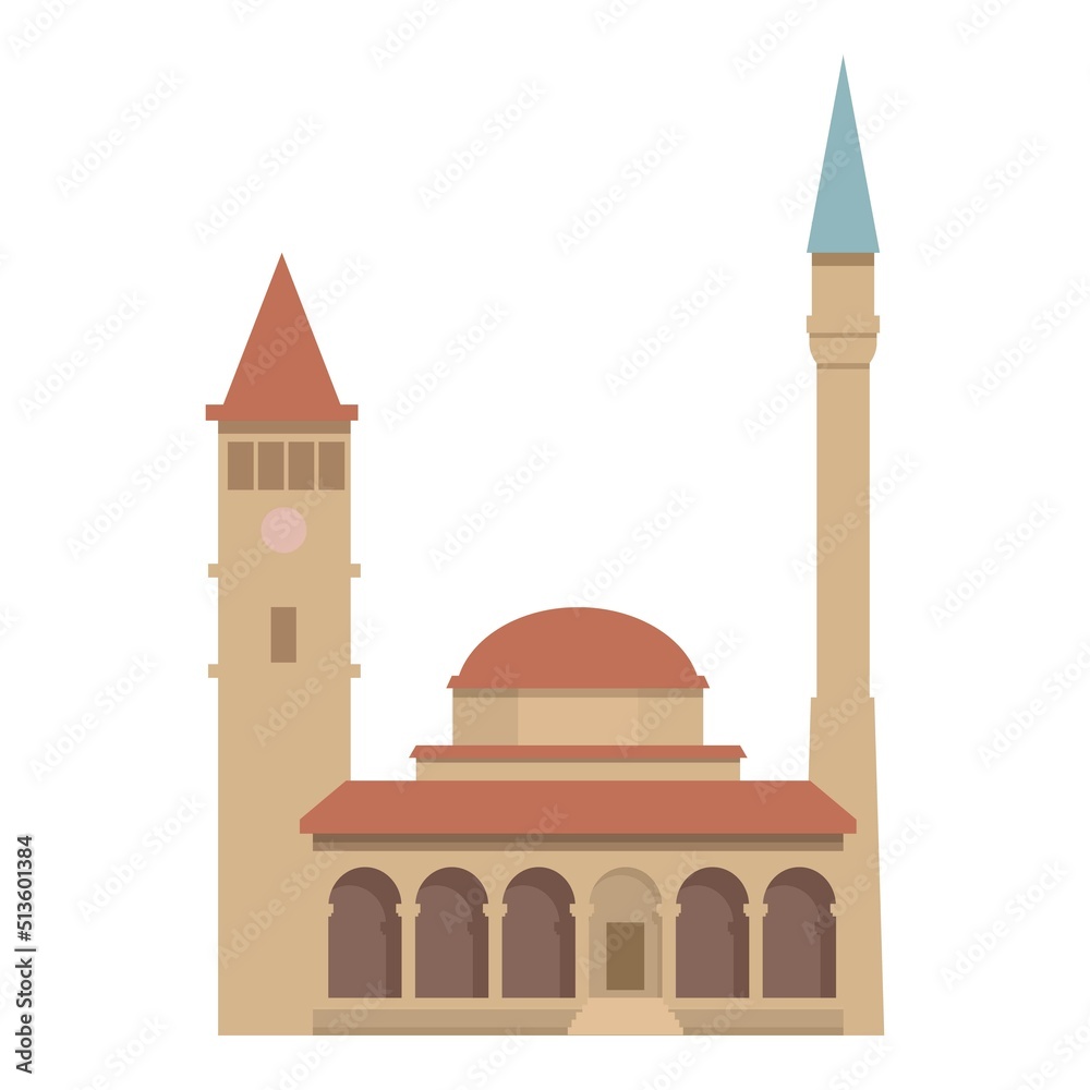 Architecture building icon cartoon vector. Map flag. City europe