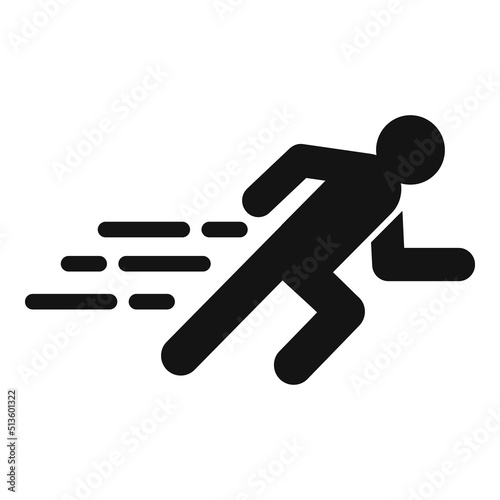 Running man icon simple vector. Loss health