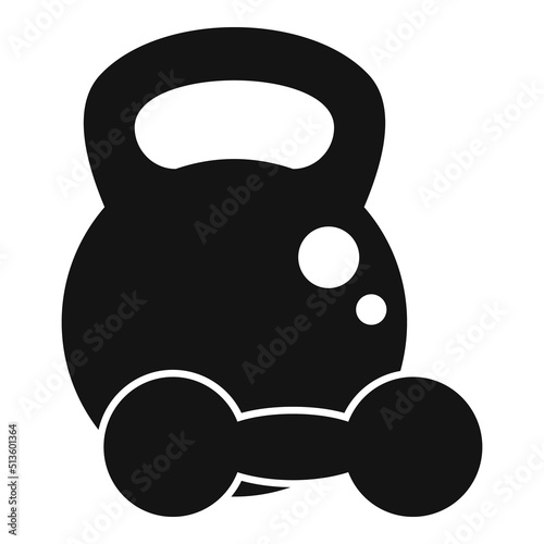 Kettlebell icon simple vector. Loss weight