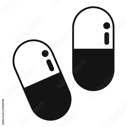 Diet capsule icon simple vector. Slim food