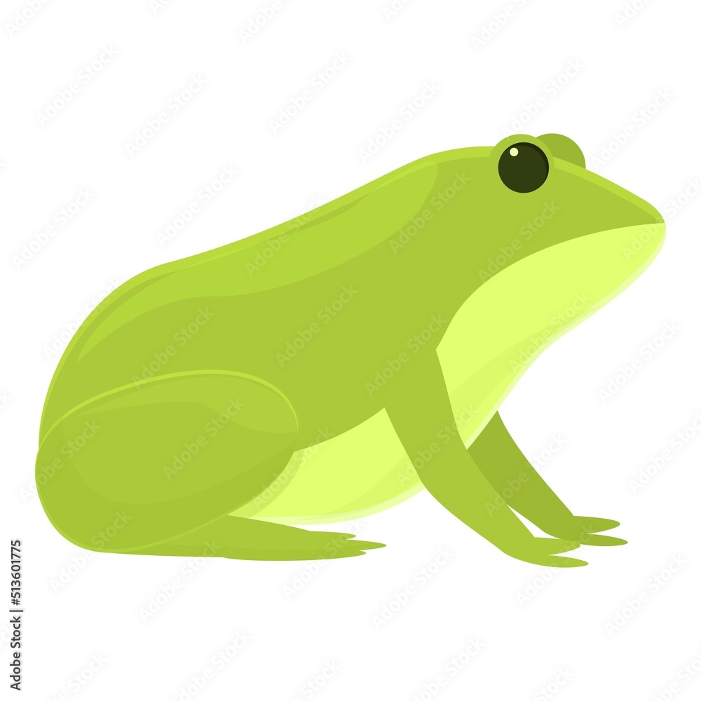 Green animal icon cartoon vector. Cute toad. Life tree