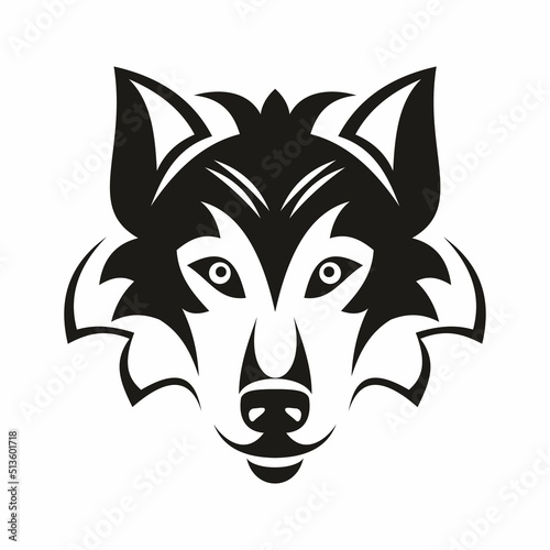 Muzzle wolf logo minimalistic forest beast icon