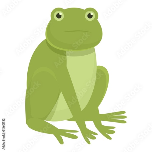 Sad frog icon cartoon vector. Cute green. Jump animal