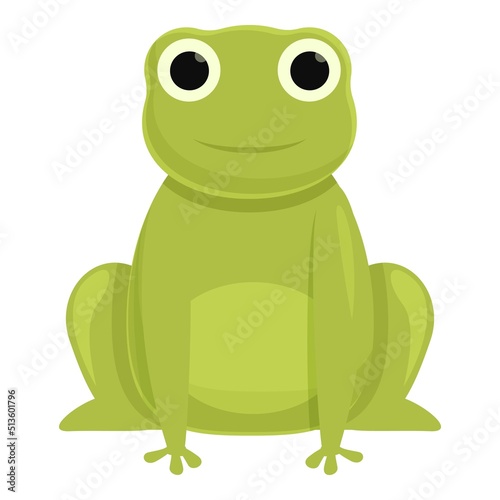 Cute frog icon cartoon vector. Green character. Baby smile