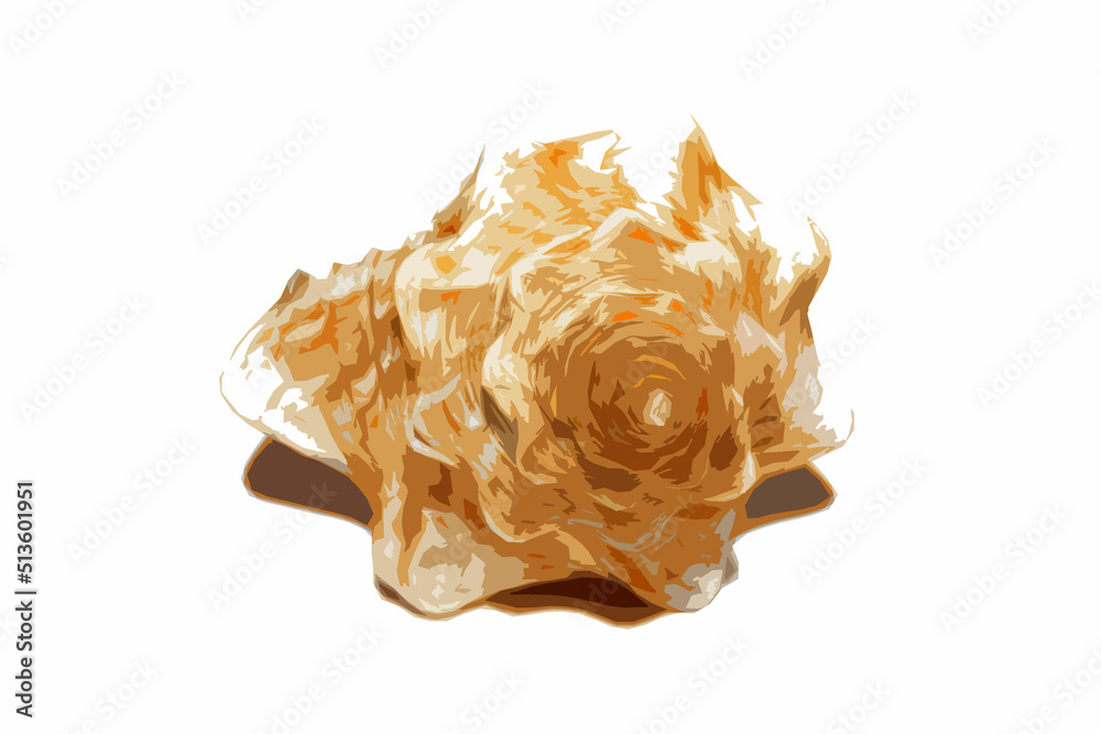 illustration of a brown shell on a white background illustration of a brown shell on a white background