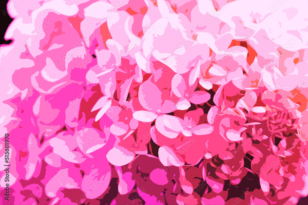 illustration texture pink hydrangea petals