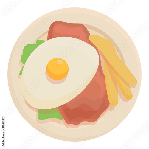 Argentinian egg food icon cartoon vector. South america. Culture landmark
