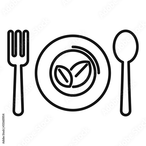 Diet food icon outline vector. Slim nutrition