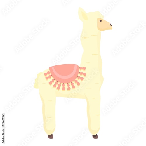 Lama animal icon cartoon vector. Argentina travel. National map
