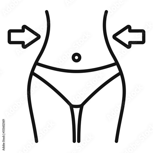 Slim woman body icon outline vector. Diet food