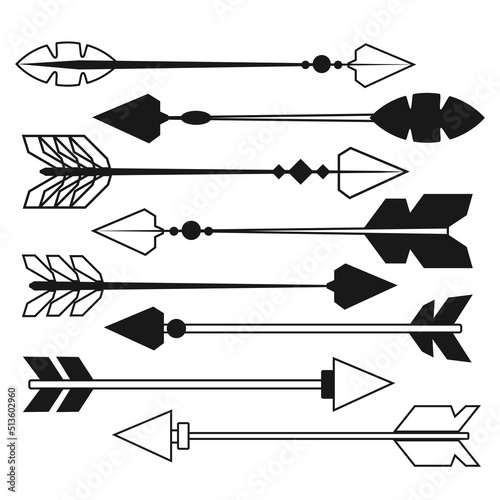 indian arrow icons set