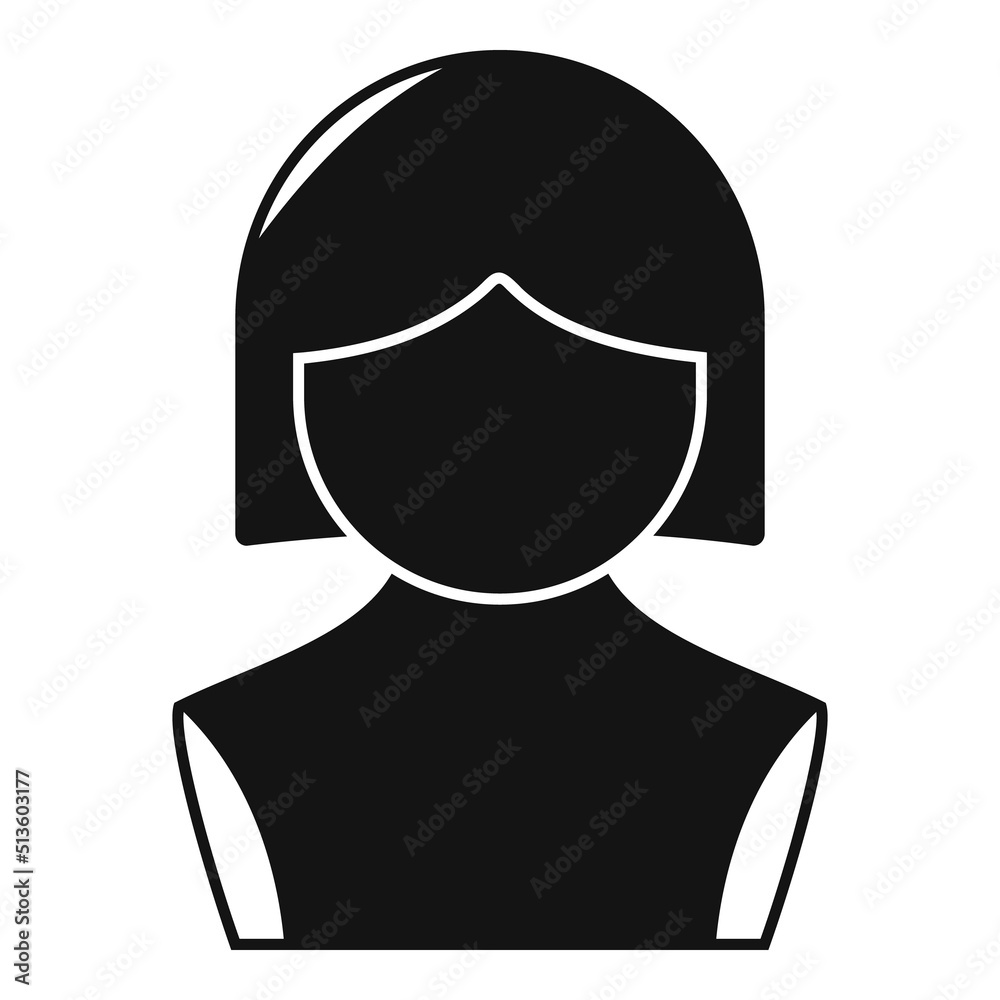 Female wig icon simple vector. Head style