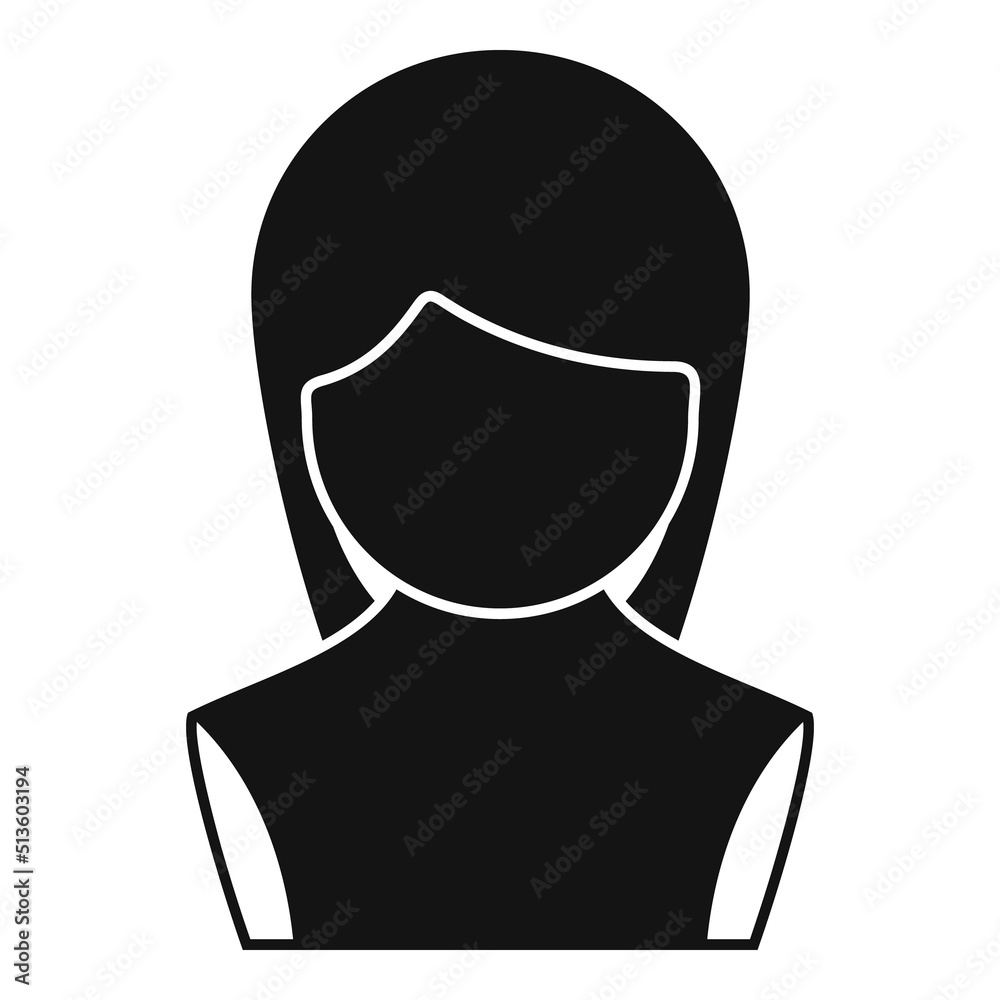 Character wig icon simple vector. Hair style