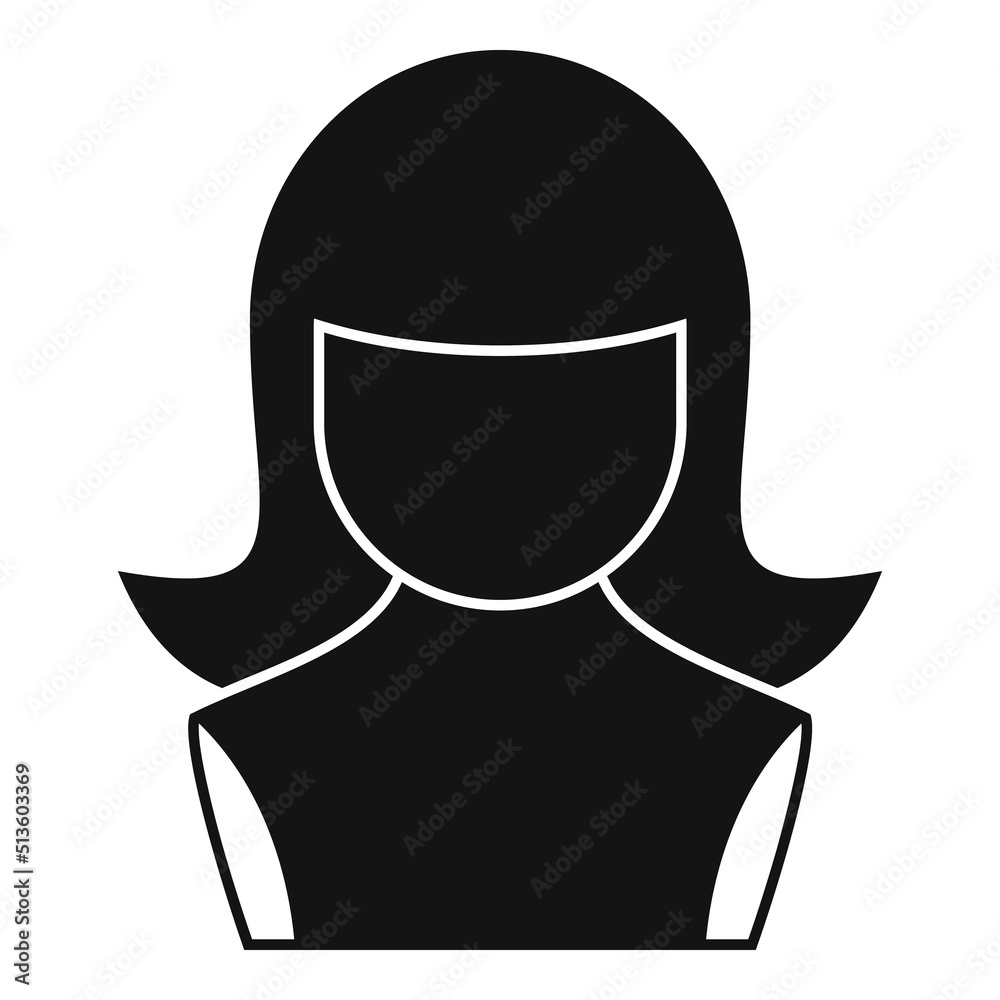 Lady wig icon simple vector. Long hair