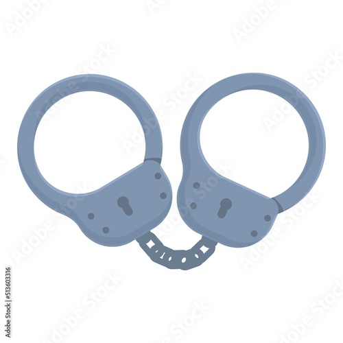 Criminal handcuff icon cartoon vector. Police jail. Prison lock