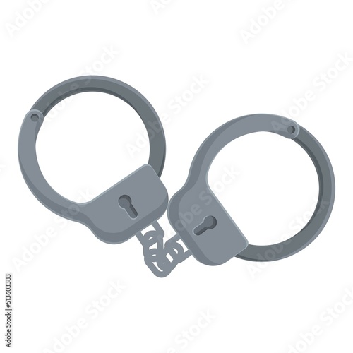 Handcuff enforcement icon cartoon vector. Police jail. Crime arrest