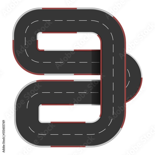 Racetrack road icon cartoon vector. Car race. Track formula