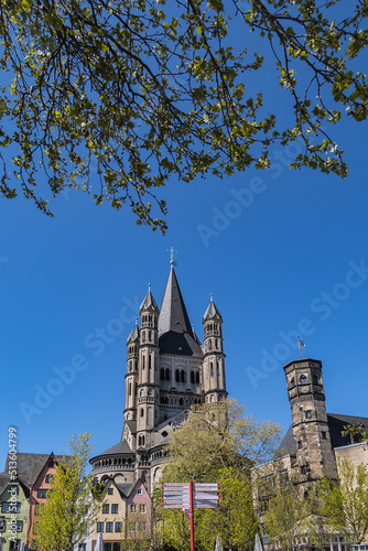 The Great Saint Martin Church (Gross Sankt Martin) foundations (circa 960 AD) rest on remnants of a Roman chapel. The church was later transformed into a Benedictine monastery. Cologne, Germany. photo