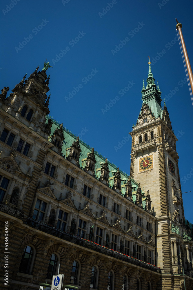 facade of the city hall of hamburg