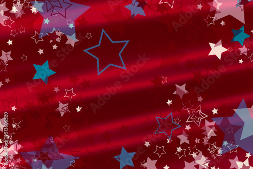Red white and blue stars as border frame for July 4th background holiday celebration.