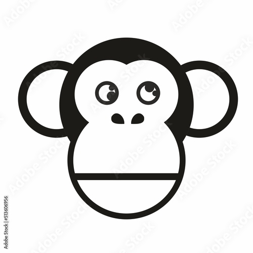 monkey muzzle cartoon black and white