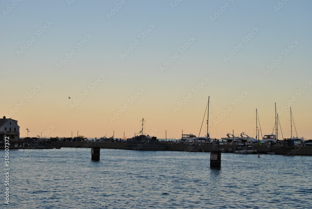 sunset in the harbor