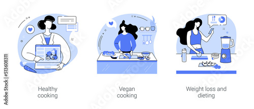 Cooking and nutrition workshop isolated cartoon vector illustrations se