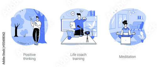 Self-improvement coaching isolated cartoon vector illustrations se