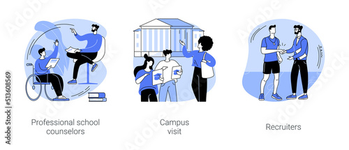 Coonect with a college isolated cartoon vector illustrations se