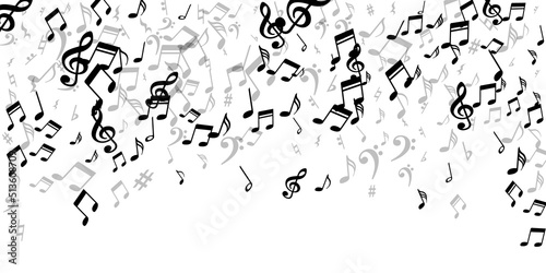 Music notes flying vector design. Audio recording