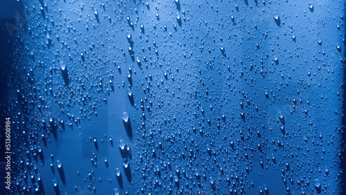 Water drops background. Droplet splash rain texture. Drop splash water pattern. Selective focus.