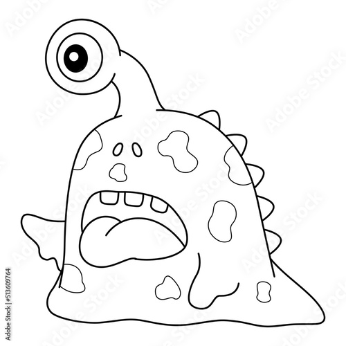 Monster One Eyed Coloring Page for Kids