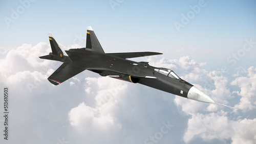3d render russian fighter plane su 47 in the sky war of russia with ukraine air strikes
