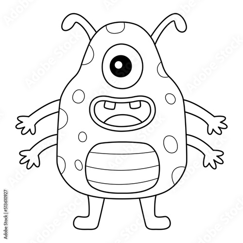 One Eyed Monster Coloring Page for Kids