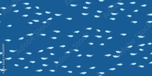 Seamless Wave Pattern, Hand drawn cute water vector background. Watercolor sea brush smears, baby paint lines design