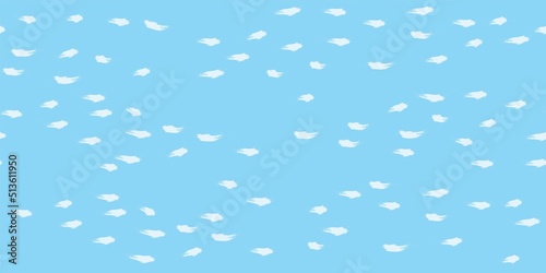 Seamless Wave Pattern, Hand drawn cute water vector background. Watercolor sea brush smears, baby paint lines design