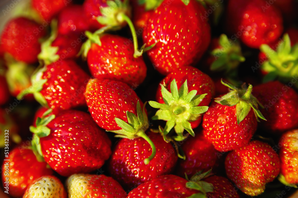 Bright garden strawberry close up Bright garden strawberry close up