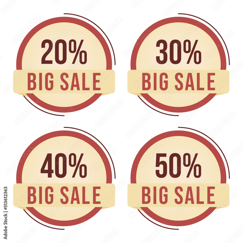 Obraz premium sales banner collection - discount design template. 20%, 30%, 40%, 50%. big sales