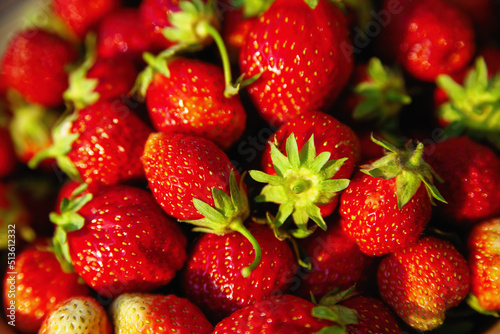 Bright garden strawberry close up