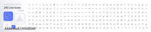 Transportation and construction icons.