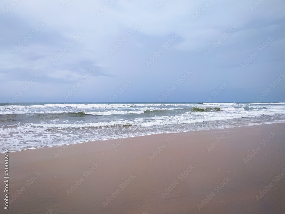 Beautiful sand beach and wave background