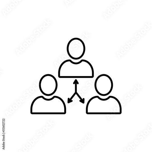 black teamwork or collaboration abstract icon. communication logotype graphic chart design isolated on white eps 10