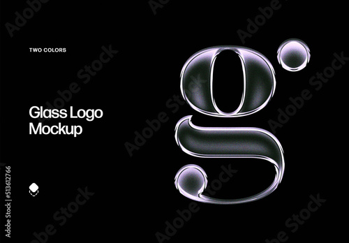 Chrome Glass Effect Logo Mockup