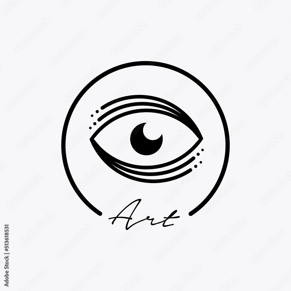 Visual arts eye vector icon in outline geometric style Visual arts eye vector icon in outline geometric style