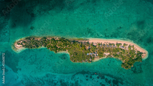 aerial view of the chapwani island in Zanzibar