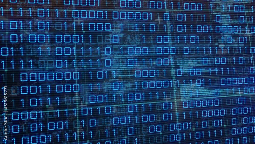 Animation of data processing over blue background Animation of data processing over blue background